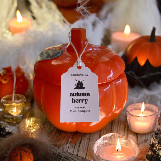 Orange Ceramic Pumpkin Jar