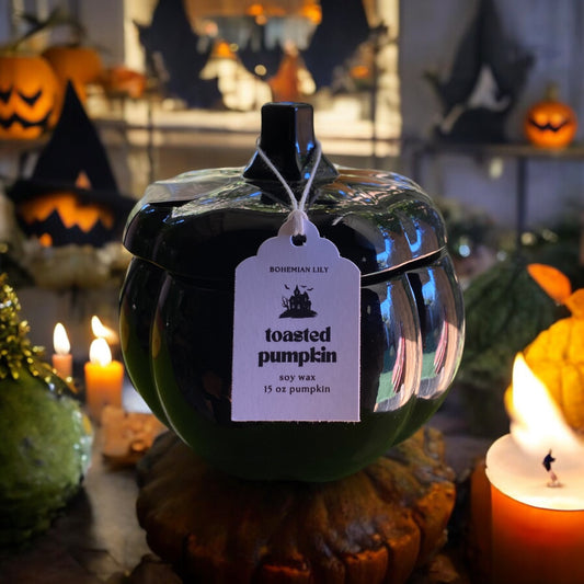 Black Ceramic Pumpkin Jar