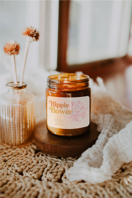 Hippie Flower Candle Jar