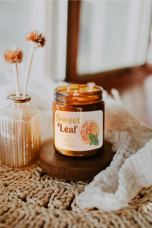 Sweet Leaf Candle Jar